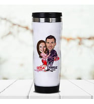 Aşk Sarhoşu Sevgiliye Hediye Karikatürlü Termos Bardak