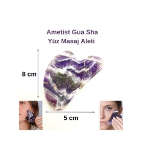Sertifikalı Ametist 1. Sınıf Kalite Gua Sha Doğal Taş Masaj Aleti