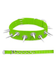 Dokuma Çivili Köpek Boyun Tasması - 5*80 cm - Yeşil