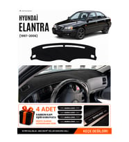 HYUNDAİ ELANTRA (1997-2006) Uyumlu Torpido Örtüsü Torpido Kılıfı - Siyah