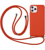 Coverzone Apple iPhone 14 ile uyumlu ?pli Boyun Ask?l? Silikon K?l?f Kadife i� Y�zeyli Epiphany K?l?f Pembe
