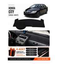 HONDA CITY (2002-2007) Uyumlu Torpido Örtüsü Torpido Kılıfı - Siyah