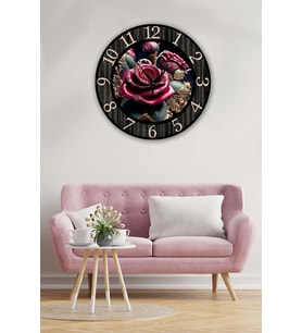 Retro Tasarımlı Duvar Saati 40 X 40 Cm (Baskılı)