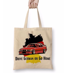 Bmw Drive german or go home Stanced out E36 Red Bez Çanta Uzun Saplı