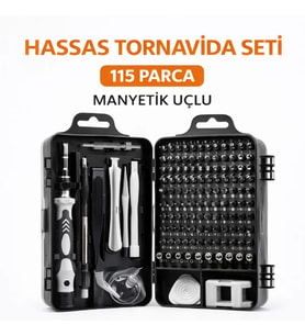 115 Parça Manyetik Uçlu Hassas Tornavida Seti