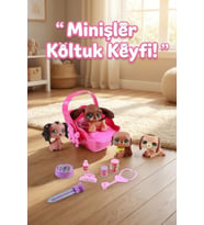 Sevimli Minişler 4'lü Köpek Figür ve Veteriner Bakım Oyun Seti - Aksesuarlı
