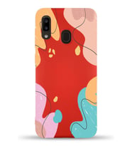 PrintiFy Samsung Galaxy A30 Uyumlu Lansman Kılıf Karışık Renkler Tasarımlı İçi Kadife Kapak (Kırmızı)