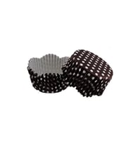 Cupcake Kalıbı Pet Kapsül Dalgalı Kek Kalıbı 65X38 MM (100 Adet)  Puantiyeli Kahverengi