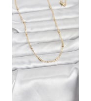 CM 14K Gold Renk Bar Zincir Model 60 cm Kadın Kolye - TJ-BKO10973