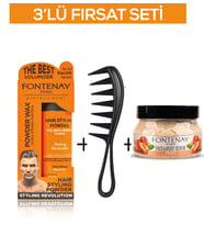 Fontenay Pudra Toz Wax Turuncu 20gr +Şekil Tarağı 043+ Face And Body Scrub Şeftali 350ml 3'Lü Set