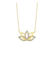 Lotus Çiçeği Gümüş Kolye GMS977 (Çok Renkli)