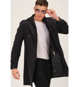 PLT8334 DEWBERRY ERKEK PALTO-SİYAH-LACİVERT