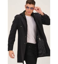 PLT8334 DEWBERRY ERKEK PALTO-SİYAH-LACİVERT
