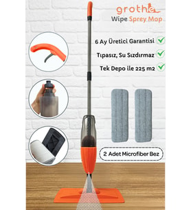 Turuncu Sprey Mop, 2 Bezli, 700 cc Su Hazneli, Tıpasız, Garantili
