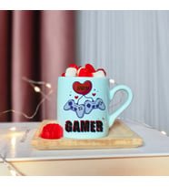Gamer ( Oyuncu ) Tasarımlı Kişiye Özel Yeşil Türk Kahvesi Fincanı