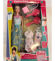 Anlily Oyuncak Bebek 2 Yedek Elbiseli 30 Cm Model Bebek M (Çok Renkli)
