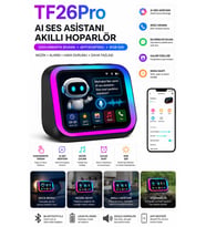 TF26 Yapay Zeka Sesli Asistan Akıllı Bluetooth Hoparlör AI Sohbet Dokunmatik Ekran Speaker Masa Saati