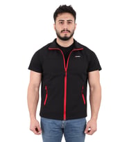 Erkek Softshell Yelek - Kırmızı Fermuar - Zenobya (Siyah)