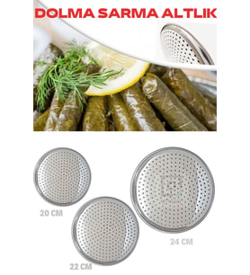 Lüx Pratik 3 lü Set Paslanmaz Çelik Dolma ve Sarma Pişirme Altlığı 20-22-24 cm Sarma