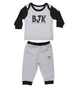 Bjk Tkm 006 Beşiktaş Orijinal Uzun Kol Bebek Eşofman Takım (Gri)