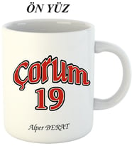 Kişiye Özel Hediyelik Çorum 19 Kupa Bardak