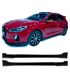 Hyundai i30 Custom Yan Marşpiyel Seti Mat Siyah Plastik 2 Adet 2017 2018 2019 2020 2021