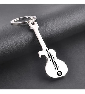 Kişiye Özel 925 Ayar Gümüş Gitar Tasarım Spotify Anahtarlık