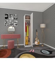 Kenzlife gardırop 1 kapılı öğrenci dolabı tek kapı kasımpatı byz 180*35*42 byz gardolap dolap ofis (Karışık)