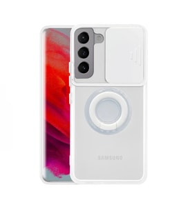 SM Galaxy S21 - S30 Kılıf Sürgülü Kamera Lens Korumalı Yüzük Standlı Siliko - HPSBYI2506-6