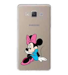 Samsung Galaxy A5 (2015)  Kapak Minnie Mouse Tasarımlı Şeffaf Silikon Kılıf