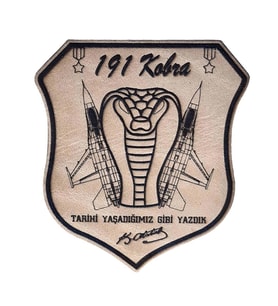 191 FİLO TARİHİ YAŞADIĞIMIZ GİBİ YAZDIK Deri PEÇ - Arma - Askeri Patch (Krem)