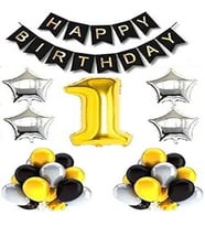 GÜMÜŞ GOLD SİYAH DOĞUM GÜNÜ BALON SET