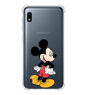 Samsung Galaxy A10  Köşe Korumalı Antişok Kapak Mickey Mouse Tasarımlı Şeffaf  Kılıf