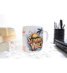 Summer Vıbes Temalı Özel Tasarım Baskılı Kupa Bardak 370 ml