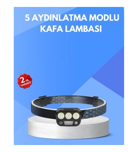 Mey İthalat® 300 Lümen Sensörlü LED Kafa Lambası USB Şarjlı SOS Modlu