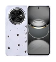 Coverzone Tecno Spark 30C ile uyumlu K?l?f Airbag K�?eli 2mm Kamera �?k?nt? Korumal? Simli ?effaf Bask?l? Z-Kutup Kapak Y?ld?z