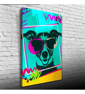 Pop Art Tarzı Turkuaz Tonlarda Dekoratif Kanvas Tablo 50 x 70