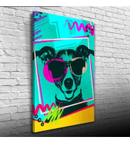 Pop Art Tarzı Turkuaz Tonlarda Dekoratif Kanvas Tablo 50 x 70