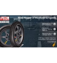 Mini Stepne 5*112 (Yedek) Lastik Ücretsiz Kargo 2021 ÜRETİM (Siyah)
