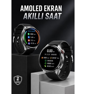 Akıllı Saat Bluetooth Bağlantılı Amoled Ekran Uyku Ve Sağlık Takibi