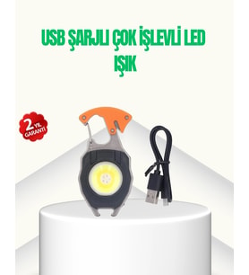Çok İşlevli Usb Şarjlı Anahtarlık Fener