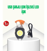 Çok İşlevli Usb Şarjlı Anahtarlık Fener