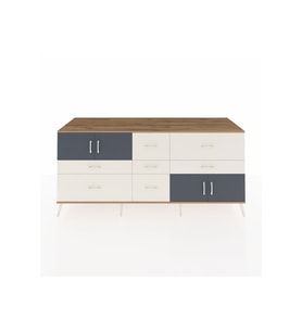 Kronos Konsol 3 Raflı 7 Çekmeceli 4 Kapaklı 220x59x99 Çam-Antrasit/Aytaşı