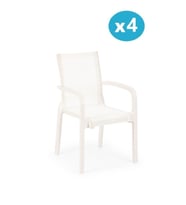 Omnipazar SY-2528 Plastik Fileli Bahçe Koltuk Sandalye 4'lü Set