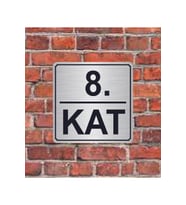 8. Kat  Yazılı Metal Yönlendirme Levhası 15x15 cm
