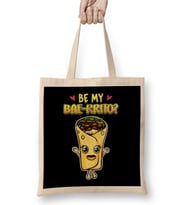 Cute & Funny Be My Bae-rrito Baerrito Burrito Pun Bez Çanta Uzun Saplı