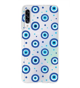 PrintiFy Samsung Galaxy A30s ile Uyumlu 1mm Slim Fit Nazar Boncuğu 1 Baskılı Şeffaf  Kılıf