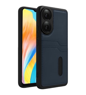 Oppo A38 Sara Kartvizitli Deri Kılıf - Lacivert