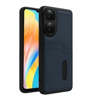 Oppo A38 Sara Kartvizitli Deri Kılıf - Lacivert