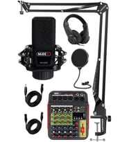 Midex Vokal Paket-1 MX2020 Mikrofon ve MDX-04FXU Stüdyo Mikseri Kulaklık Full Set